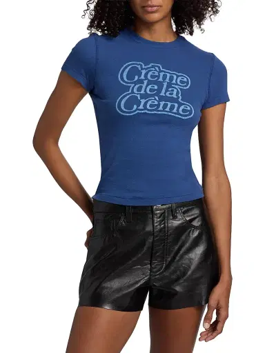 RE/DONE Women's Crème De La Crème Cotton Baby T-Shirt | Thumbnail 3 RE/DONE Women's Crème De La Crème Cotton Baby T-Shirt | Thumbnail 3