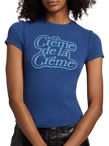 RE/DONE Women's Crème De La Crème Cotton Baby T-Shirt | Thumbnail 6 RE/DONE Women's Crème De La Crème Cotton Baby T-Shirt | Thumbnail 6