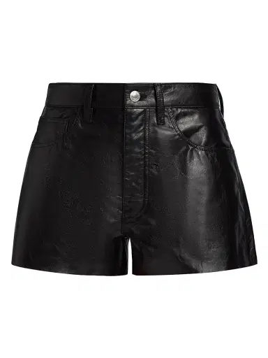 RE/DONE Women's Leather A-Line Shorts | Thumbnail 1 RE/DONE Women's Leather A-Line Shorts | Thumbnail 1