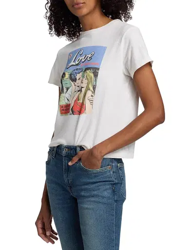 RE/DONE Women's Graphic Cotton T-Shirt - Vintage White - Size Large | Thumbnail 4 RE/DONE Women's Graphic Cotton T-Shirt - Vintage White - Size Large | Thumbnail 4