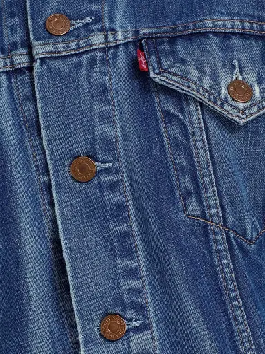 RE/DONE Women's Re/done x Levi's Fringe-Trim Denim Trucker Jacket - Indigo | Thumbnail 7