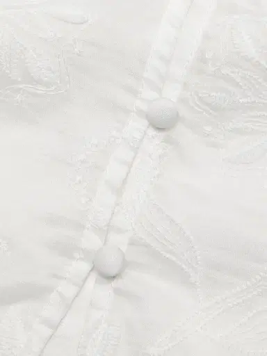 Ramy Brook Women's Chrissie Floral Embroidered Organza Crop Top - Ivory Organza - Size XL | Thumbnail 7