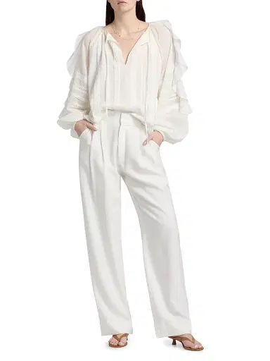 Ramy Brook Women's Tamara Ruffled Cotton Top - White - Size XL | Thumbnail 2 Ramy Brook Women's Tamara Ruffled Cotton Top - White - Size XL | Thumbnail 2