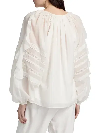 Ramy Brook Women's Tamara Ruffled Cotton Top - White - Size XL | Thumbnail 5 Ramy Brook Women's Tamara Ruffled Cotton Top - White - Size XL | Thumbnail 5