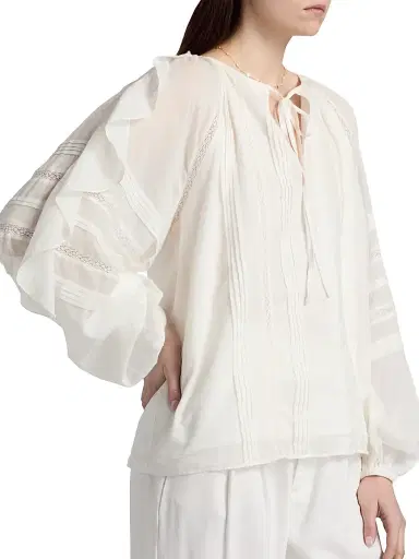 Ramy Brook Women's Tamara Ruffled Cotton Top - White - Size XL | Thumbnail 6 Ramy Brook Women's Tamara Ruffled Cotton Top - White - Size XL | Thumbnail 6