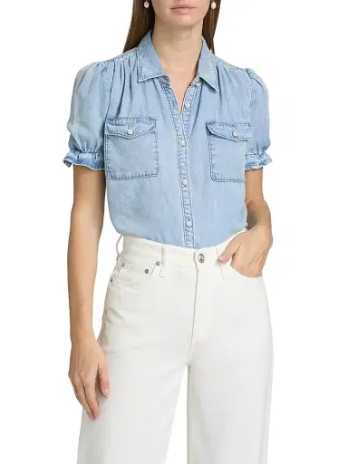 Generation Love Women's Minella Denim Shirt - Light Blue - Size Large | Thumbnail 3