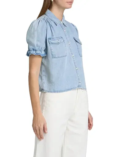 Generation Love Women's Minella Denim Shirt - Light Blue - Size Large | Thumbnail 4