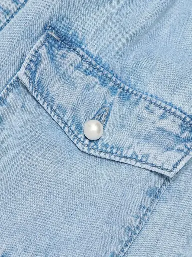 Generation Love Women's Minella Denim Shirt - Light Blue - Size Large | Thumbnail 7
