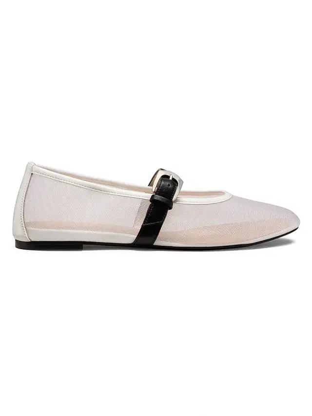 Stuart Weitzman Women's Sai Bareitall Mesh-Leather Mary Janes - White And Black