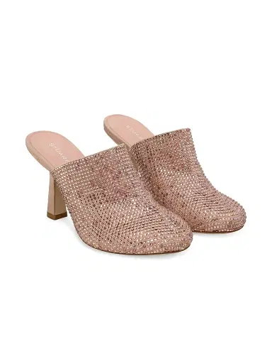 Stuart Weitzman Women's Talia Shine 85MM Mules - Blushful | Thumbnail 3