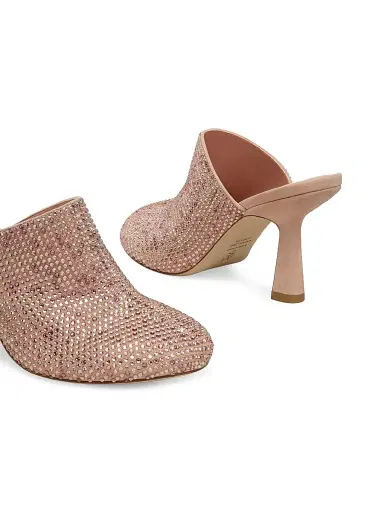 Stuart Weitzman Women's Talia Shine 85MM Mules - Blushful | Thumbnail 5
