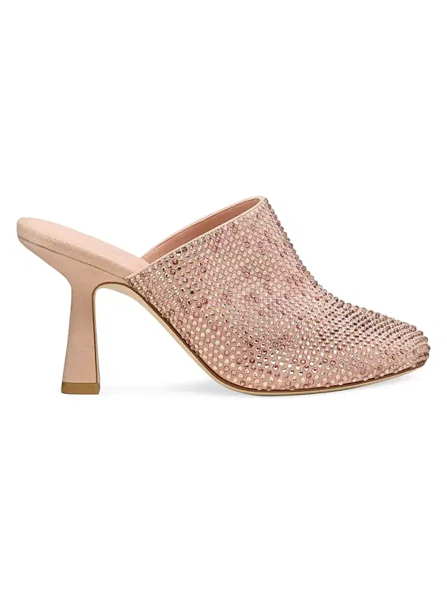 Stuart Weitzman Women's Talia Shine 85MM Mules - Blushful
