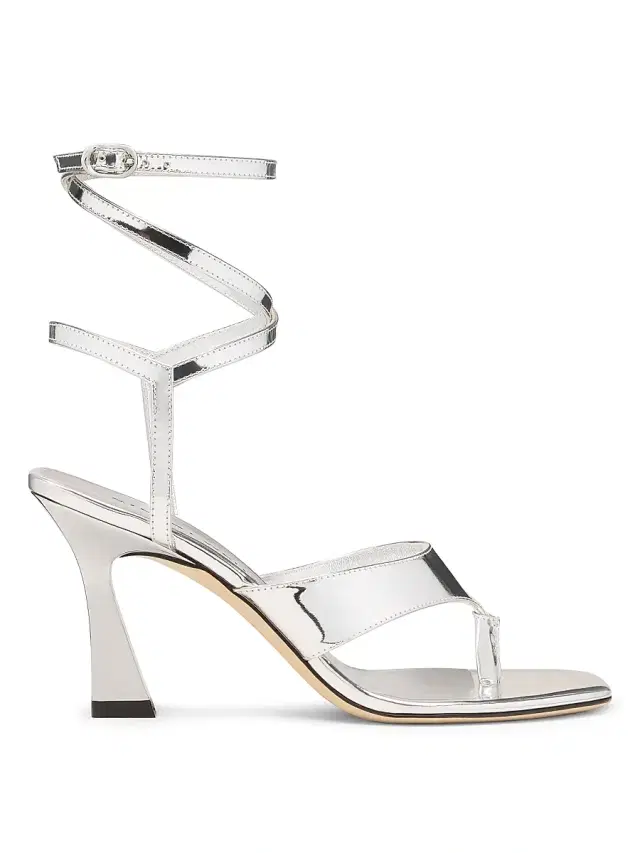 Stuart Weitzman Women's Vinnie 85MM Wrap Thong Leather Sandals - Silver
