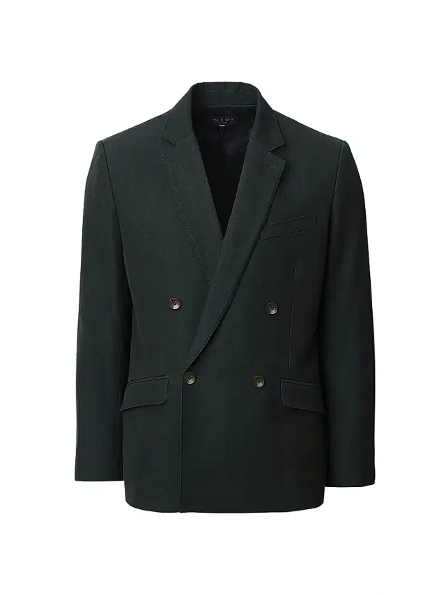 rag & bone Men's Butler Wool-Blend Double-Breasted Blazer - Charcoal Green