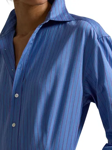 Polo Ralph Lauren Women's Verity Striped Cotton Shirtdress - Blue Red | Thumbnail 5 Polo Ralph Lauren Women's Verity Striped Cotton Shirtdress - Blue Red | Thumbnail 5