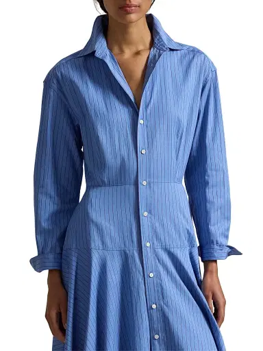 Polo Ralph Lauren Women's Verity Striped Cotton Shirtdress - Blue Red | Thumbnail 6 Polo Ralph Lauren Women's Verity Striped Cotton Shirtdress - Blue Red | Thumbnail 6
