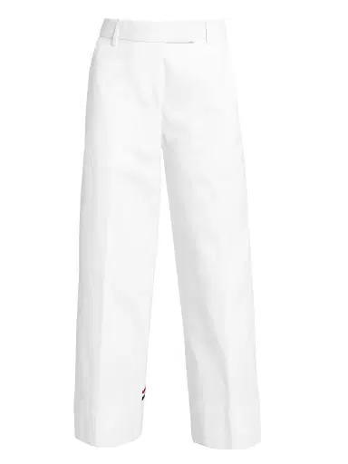 Thom Browne Women's Cotton Gabardine Crop Trousers - White - Size 8 | Thumbnail 1 Thom Browne Women's Cotton Gabardine Crop Trousers - White - Size 8 | Thumbnail 1