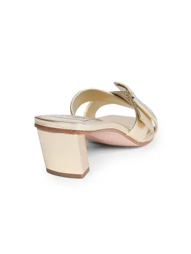 Roger Vivier Women's 45MM Metallic Leather Mules - Oro Chiaro - Size 7 | Thumbnail 3 Roger Vivier Women's 45MM Metallic Leather Mules - Oro Chiaro - Size 7 | Thumbnail 3