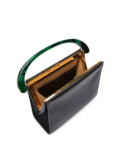 Dries Van Noten Women's Leather Convertible Clutch - Black | Thumbnail 4