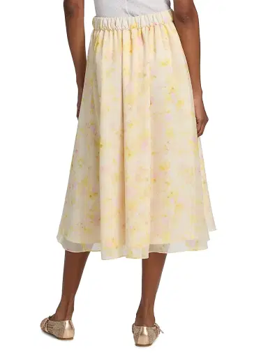 Kika Vargas Women's Shei Peony Chiffon Midi-Skirt - Yellow | Thumbnail 5 Kika Vargas Women's Shei Peony Chiffon Midi-Skirt - Yellow | Thumbnail 5