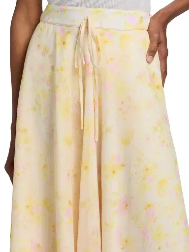 Kika Vargas Women's Shei Peony Chiffon Midi-Skirt - Yellow | Thumbnail 6 Kika Vargas Women's Shei Peony Chiffon Midi-Skirt - Yellow | Thumbnail 6