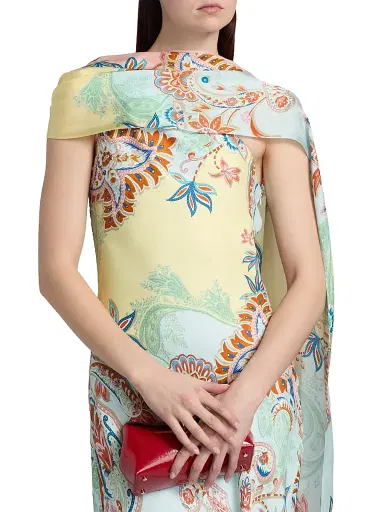 Hemant & Nandita Women's One-Shoulder Sash Paisley Maxi Dress | Thumbnail 6 Hemant & Nandita Women's One-Shoulder Sash Paisley Maxi Dress | Thumbnail 6
