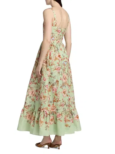 Hemant & Nandita Women's Floral Corset Linen-Cotton Maxi Dress | Thumbnail 5