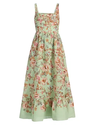 Hemant & Nandita Women's Floral Corset Linen-Cotton Maxi Dress | Thumbnail 1