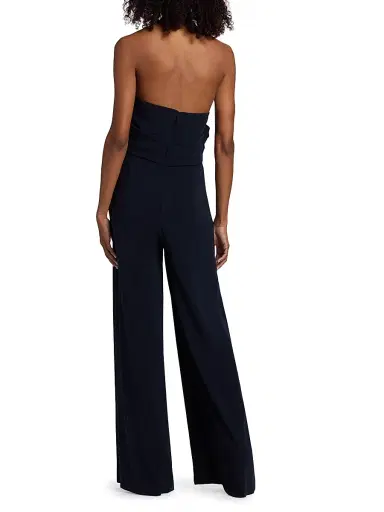 Talbot Runhof Women's Halter Cady Wide-Leg Jumpsuit - Midnight - Size 2 | Thumbnail 5