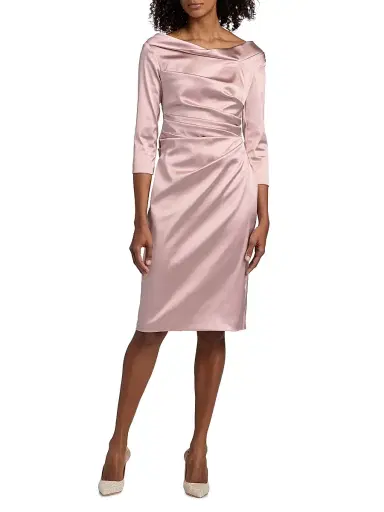 Talbot Runhof Women's Satin Gathered Cocktail Dress | Thumbnail 3 Talbot Runhof Women's Satin Gathered Cocktail Dress | Thumbnail 3