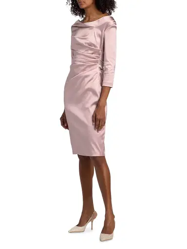 Talbot Runhof Women's Satin Gathered Cocktail Dress | Thumbnail 4 Talbot Runhof Women's Satin Gathered Cocktail Dress | Thumbnail 4
