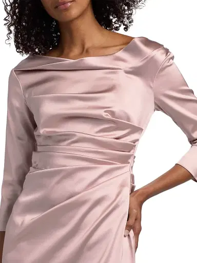 Talbot Runhof Women's Satin Gathered Cocktail Dress | Thumbnail 6 Talbot Runhof Women's Satin Gathered Cocktail Dress | Thumbnail 6