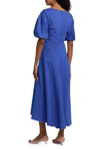 Talbot Runhof Women's Wrapped Cotton-Blend Cocktail Dress - Periwinkle - Size 14 | Thumbnail 5