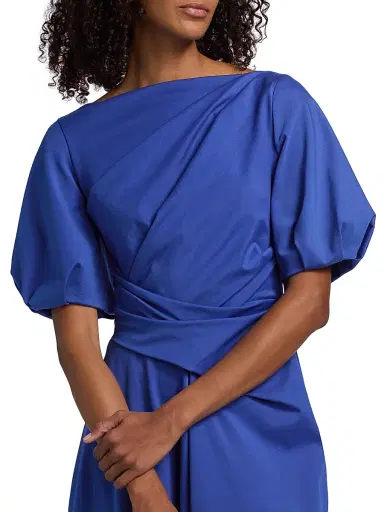 Talbot Runhof Women's Wrapped Cotton-Blend Cocktail Dress - Periwinkle - Size 14 | Thumbnail 6