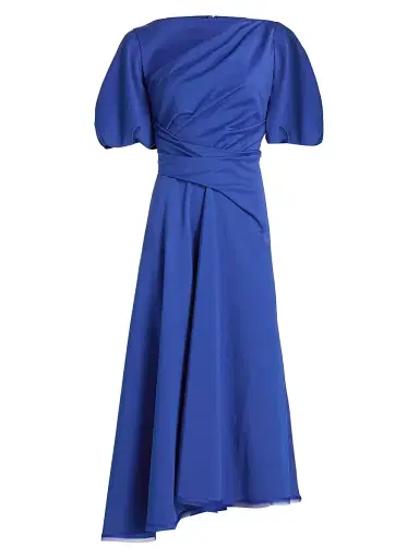 Talbot Runhof Women's Wrapped Cotton-Blend Cocktail Dress - Periwinkle - Size 14 | Thumbnail 1