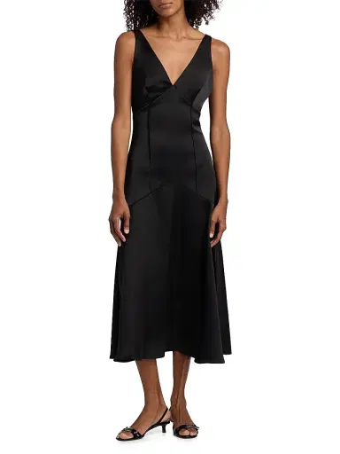Kika Vargas Women's Lotte A-Line Midi-Dress - Black - Size 12 | Thumbnail 3