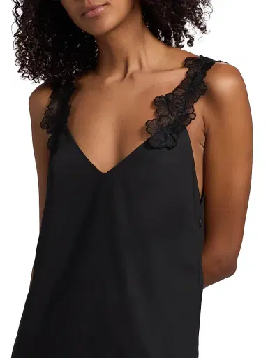 Kika Vargas Women's Coralie Lace-Trim Cotton Drop-Waist Minidress - Black - Size 8 | Thumbnail 6