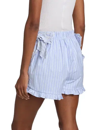 Kika Vargas Women's Sally Striped Cotton Shorts | Thumbnail 5