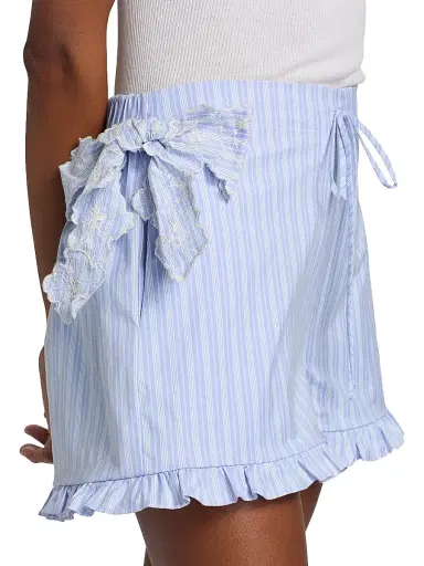 Kika Vargas Women's Sally Striped Cotton Shorts | Thumbnail 6