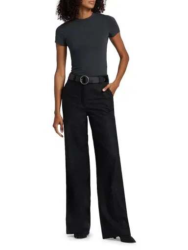SLVRLAKE Women's Fitted Stretch-Cotton Crop T-Shirt - Washed Black | Thumbnail 2 SLVRLAKE Women's Fitted Stretch-Cotton Crop T-Shirt - Washed Black | Thumbnail 2