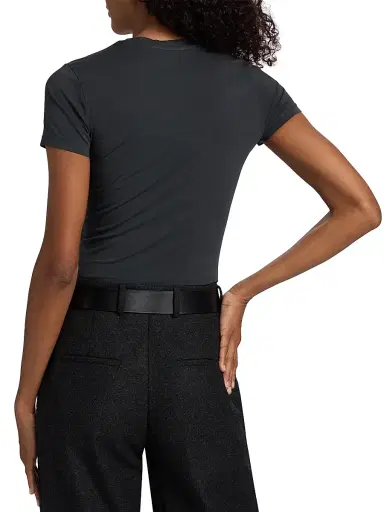 SLVRLAKE Women's Fitted Stretch-Cotton Crop T-Shirt - Washed Black | Thumbnail 5 SLVRLAKE Women's Fitted Stretch-Cotton Crop T-Shirt - Washed Black | Thumbnail 5
