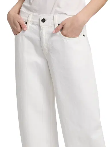 SLVRLAKE Women's Jamie Curved Ankle-Length Jeans - White - Size 32 | Thumbnail 6