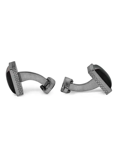 Tateossian Men's Titanium & Red Tiger's Eye Square Cufflinks | Thumbnail 2 Tateossian Men's Titanium & Red Tiger's Eye Square Cufflinks | Thumbnail 2