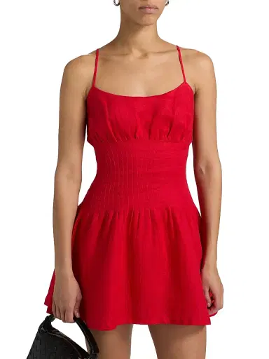 Cami NYC Women's Kairi Linen A-Line Minidress - Candy Apple - Size 12 | Thumbnail 3