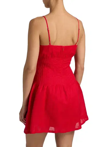 Cami NYC Women's Kairi Linen A-Line Minidress - Candy Apple - Size 12 | Thumbnail 5
