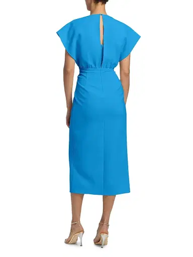 PRABAL GURUNG Women's Jackie Twist-Front Midi-Dress | Thumbnail 5 PRABAL GURUNG Women's Jackie Twist-Front Midi-Dress | Thumbnail 5