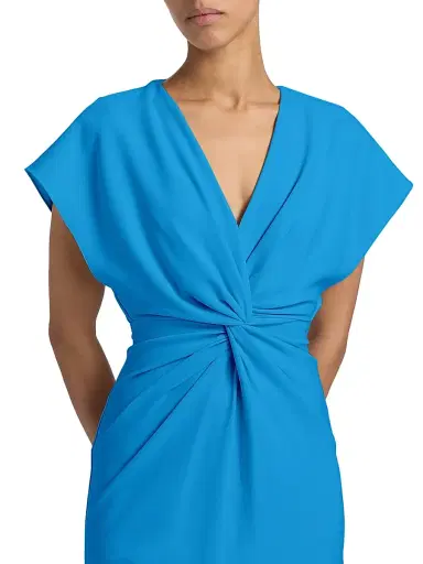 PRABAL GURUNG Women's Jackie Twist-Front Midi-Dress | Thumbnail 6 PRABAL GURUNG Women's Jackie Twist-Front Midi-Dress | Thumbnail 6