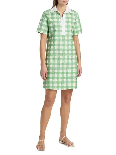 Rosie Assoulin Women's Rugby Checked Cotton Minidress | Thumbnail 2 Rosie Assoulin Women's Rugby Checked Cotton Minidress | Thumbnail 2