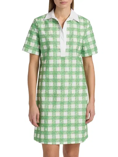 Rosie Assoulin Women's Rugby Checked Cotton Minidress | Thumbnail 3 Rosie Assoulin Women's Rugby Checked Cotton Minidress | Thumbnail 3