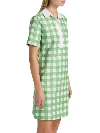 Rosie Assoulin Women's Rugby Checked Cotton Minidress | Thumbnail 4 Rosie Assoulin Women's Rugby Checked Cotton Minidress | Thumbnail 4
